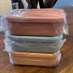 Set of Three Stackable Storage Containers (silicone) $10 each or 25 for three.